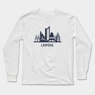 Leipzig Skyline Emblem, detailed Long Sleeve T-Shirt